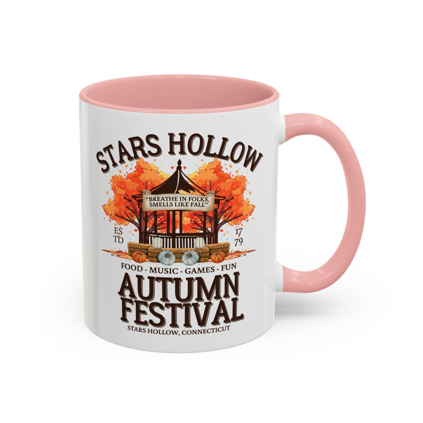 Gilmore Girls TV Show Colored Handle TV Mug 11 oz or 15 oz - Stars Hollow Autumn Festival Coffee Mug Gift