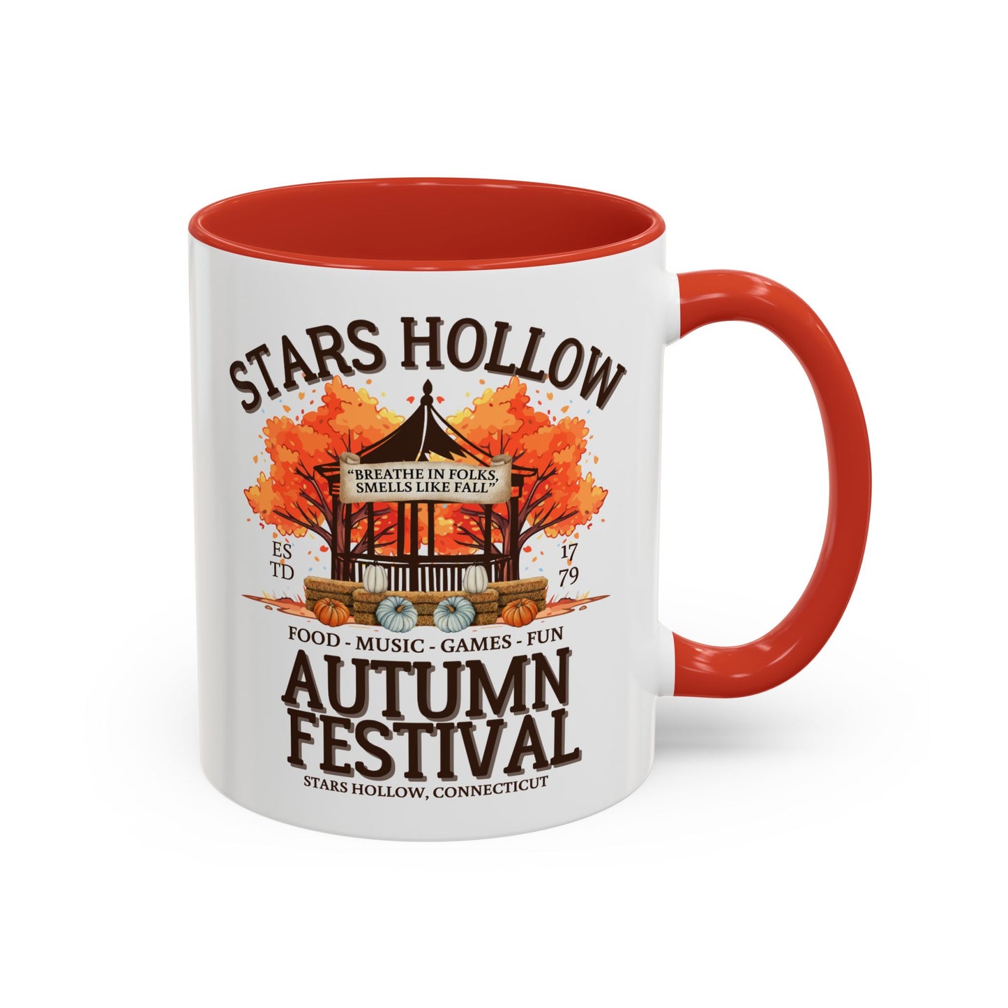 Gilmore Girls TV Show Colored Handle TV Mug 11 oz or 15 oz - Stars Hollow Autumn Festival Coffee Mug Gift
