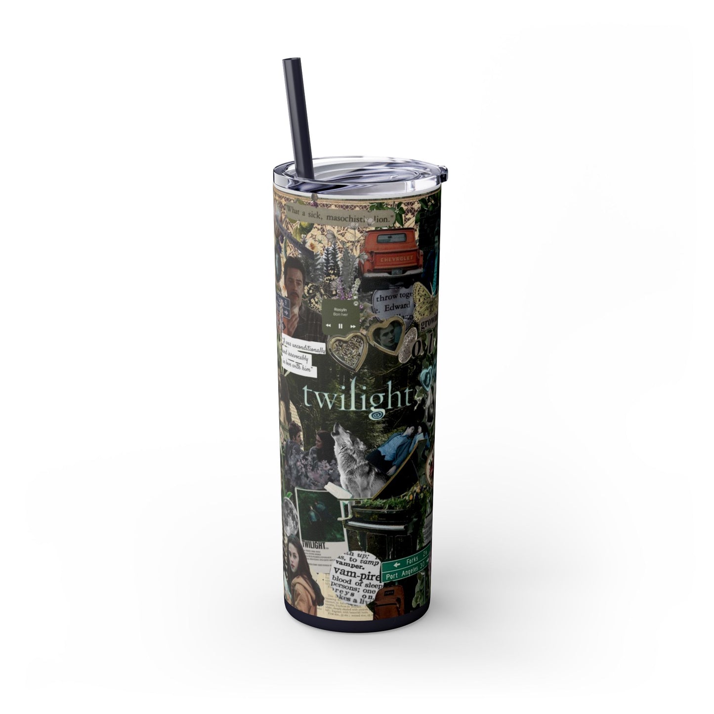 Twilight Saga Movie Skinny Tumbler with Straw 20oz