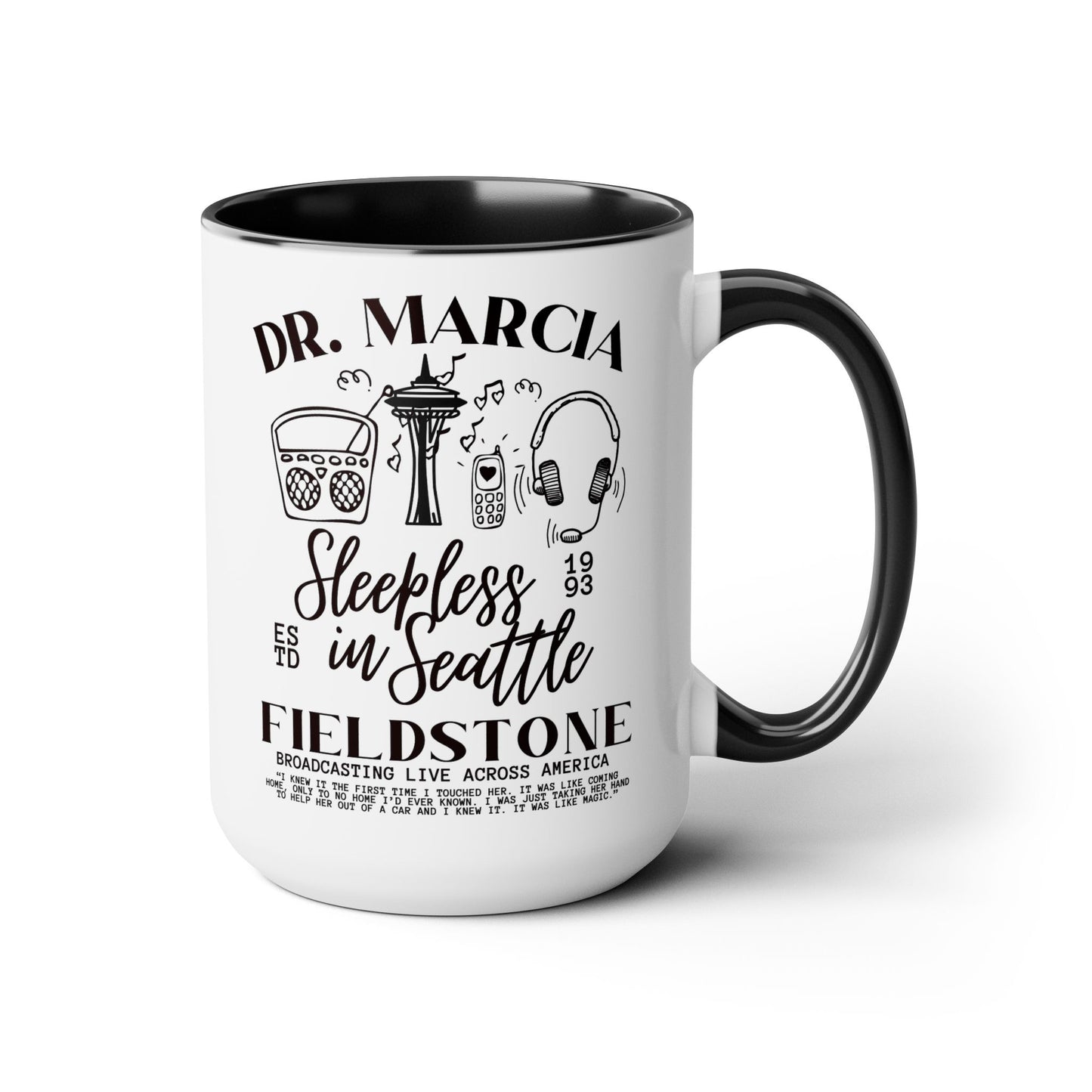 Sleepless in Seattle Movie Coffee Mug Colored Handle 15 oz