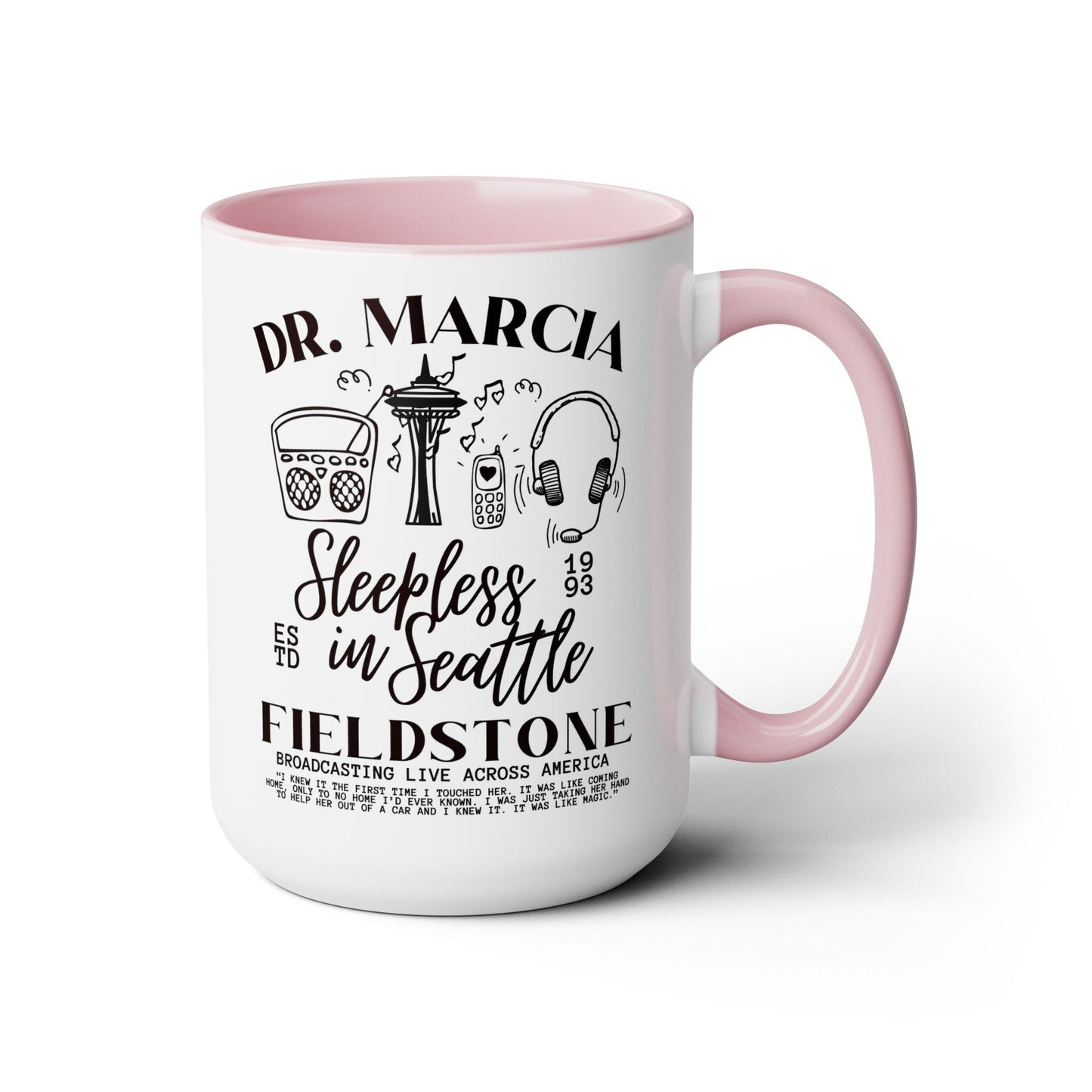 Sleepless in Seattle Movie Coffee Mug Colored Handle 15 oz