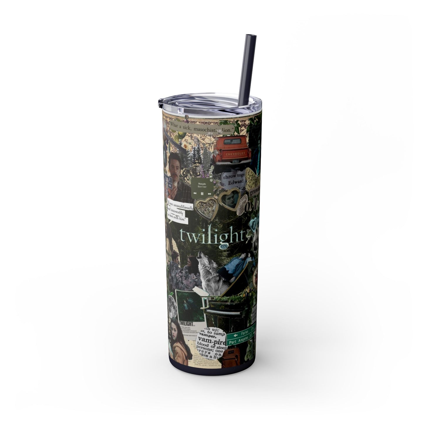 Twilight Saga Movie Skinny Tumbler with Straw 20oz