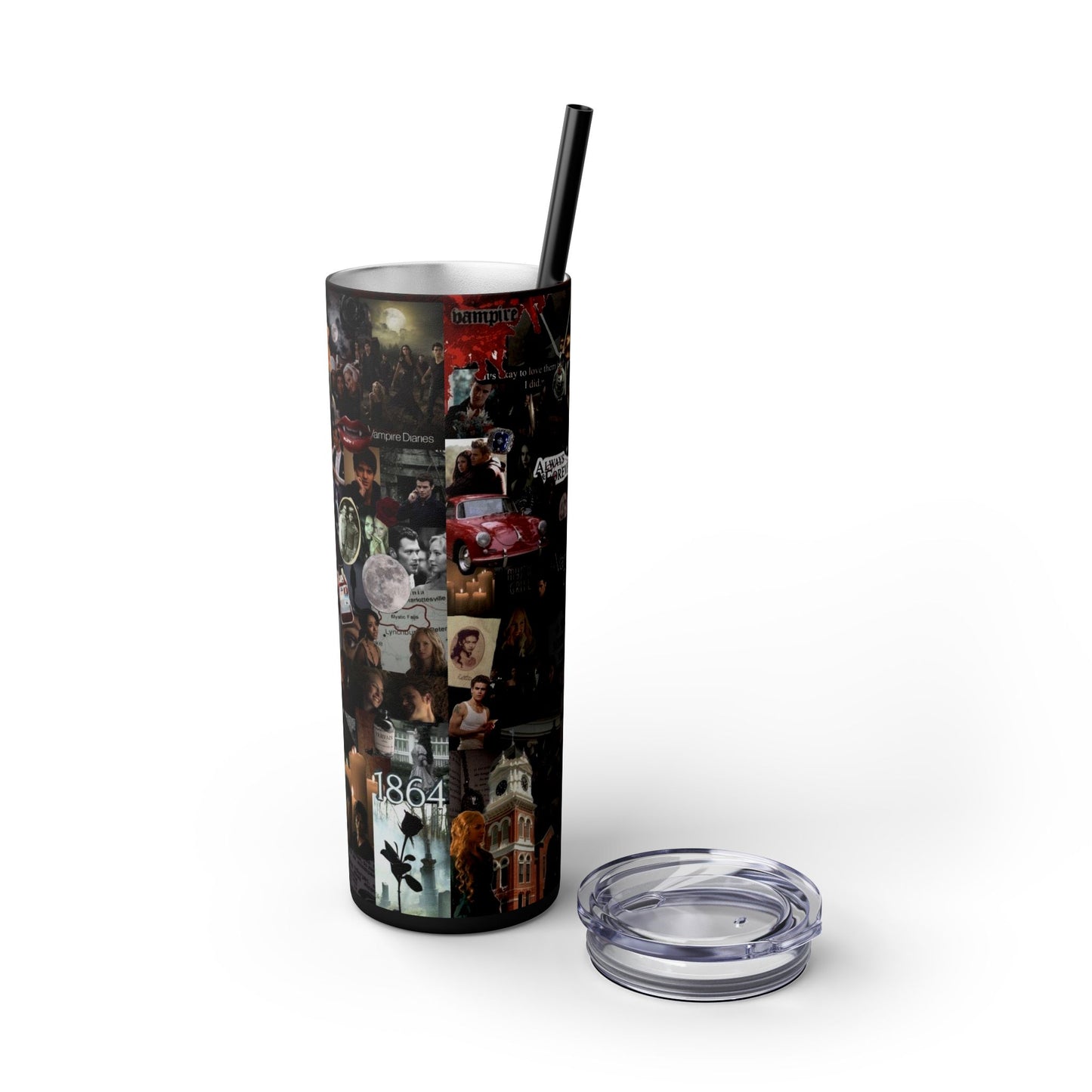 Vampire Diaries Skinny Tumbler Team Damon Salvatore Brothers Mystic Falls Coffee Water Bottle