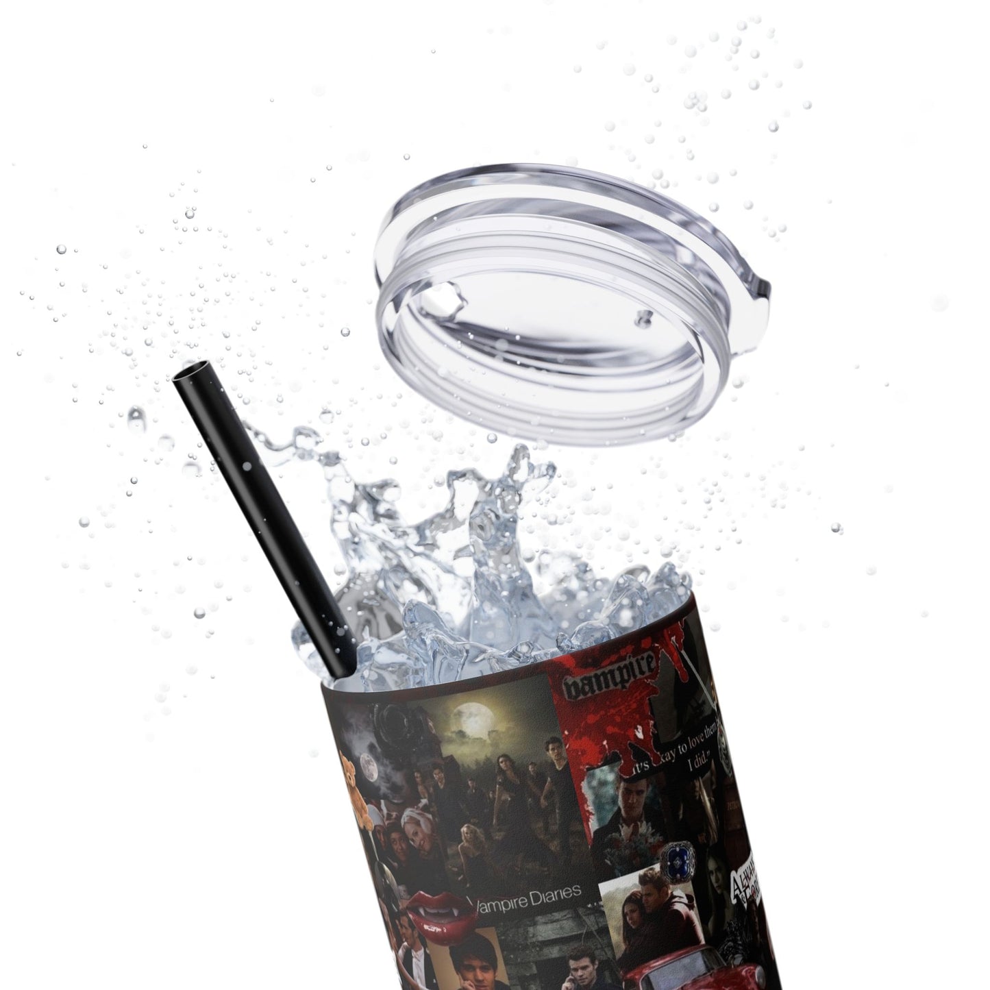 Vampire Diaries Skinny Tumbler Team Damon Salvatore Brothers Mystic Falls Coffee Water Bottle