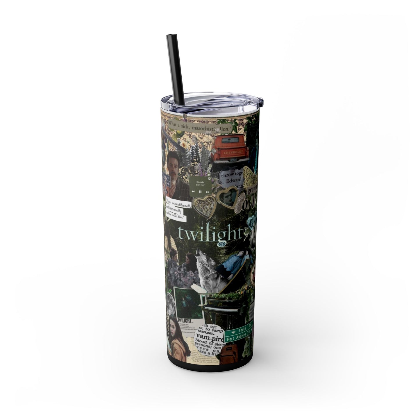 Twilight Saga Movie Skinny Tumbler with Straw 20oz