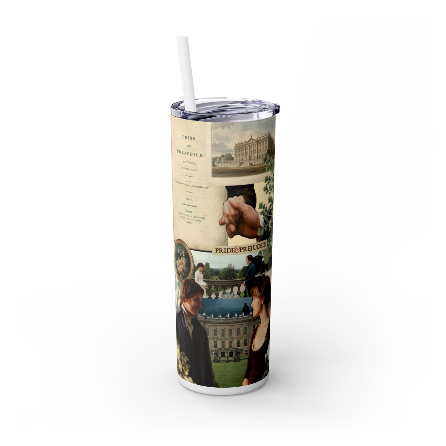 Pride and Prejudice Romantic Movie Romcom 20oz Skinny Tumbler with Straw