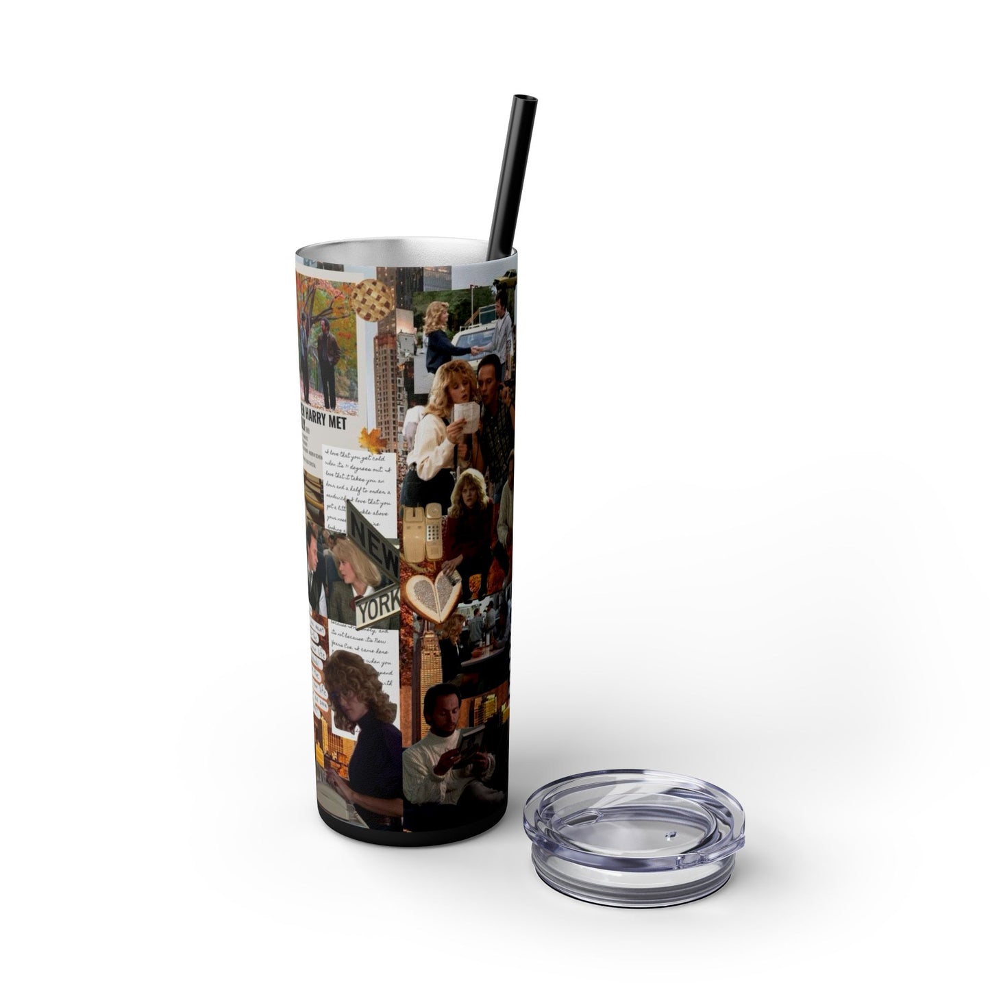 When Harry Met Sally Romantic Movie Romcom 20oz Skinny Tumbler with Straw