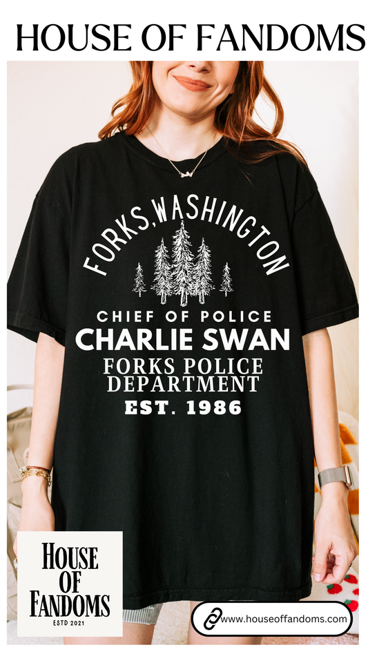 Comfort Colors® Twilight Saga Movie Book Shirt - Sheriff Charlie Swan