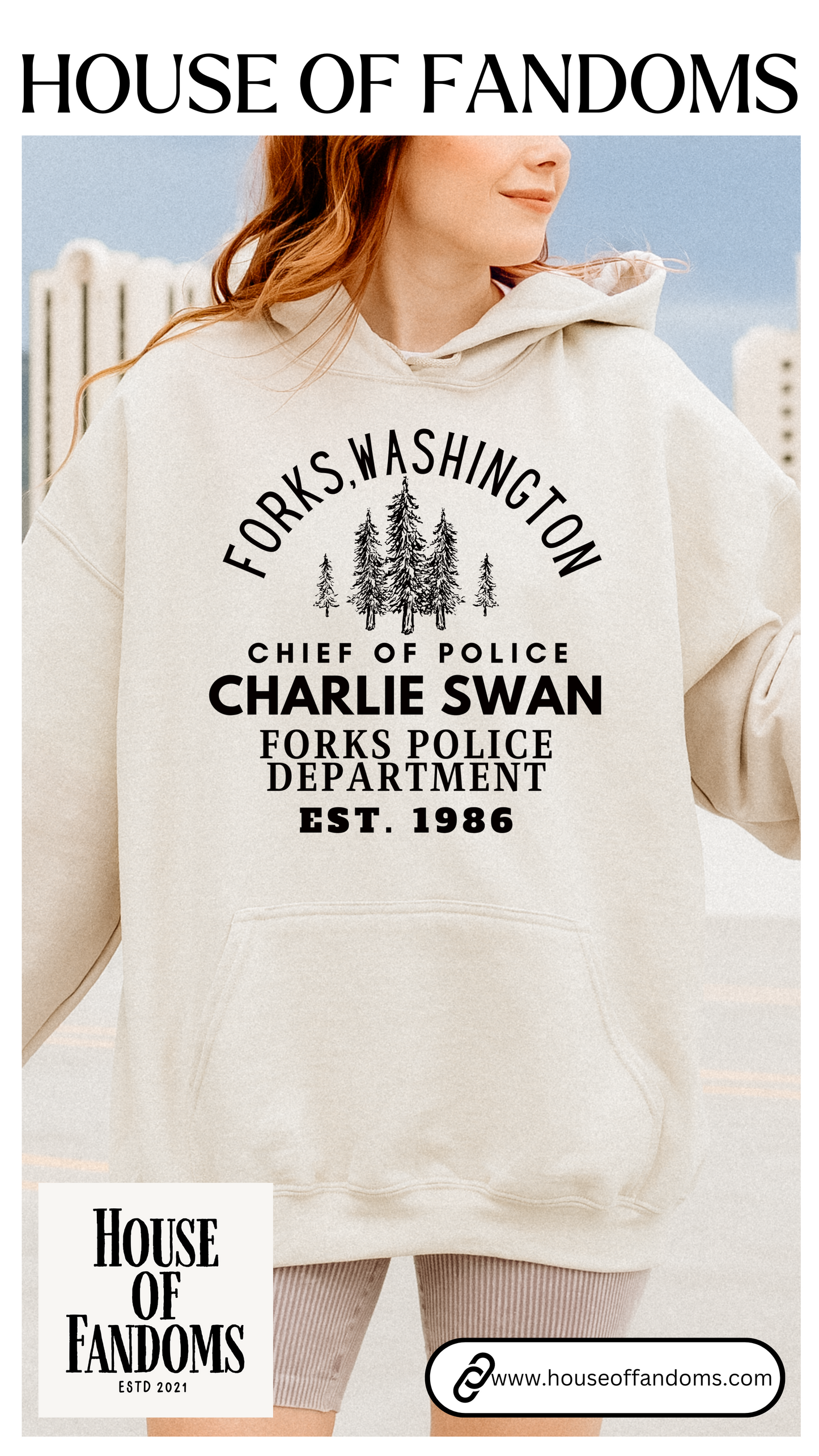 Twilight Saga Movie Book Hoodie - Sheriff Charlie Swan