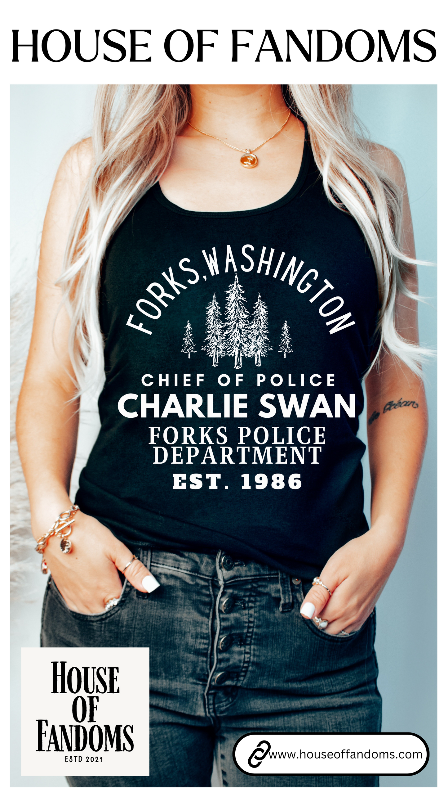 Twilight Saga Movie Book Shirt Tank - Charlie Swan