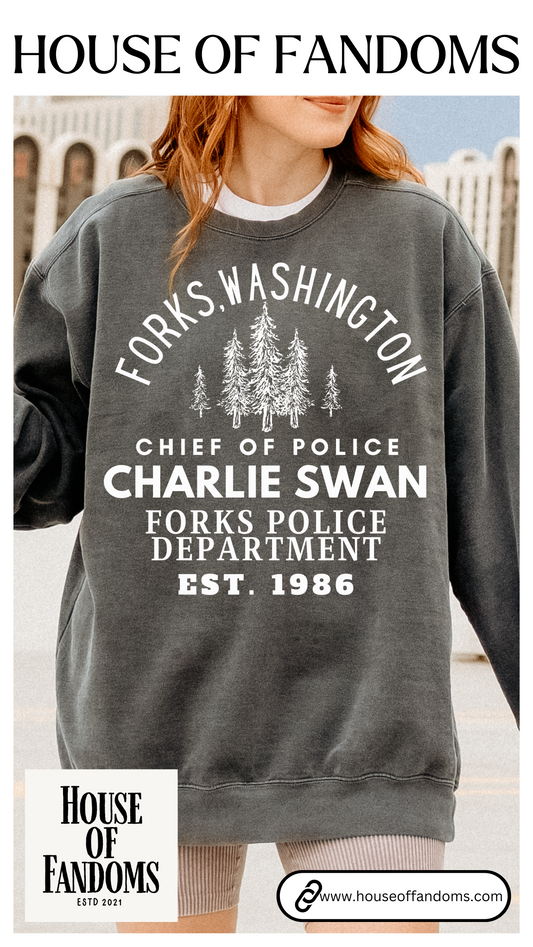 Comfort Colors® Twilight Saga Movie Book Sweatshirt - Sheriff Charlie Swan